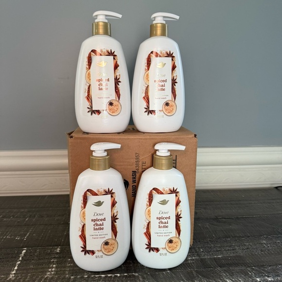 Dove Spiced Chai Latte Hand Wash Limited Edition 12oz Lot Of 4 - Picture 1 of 5